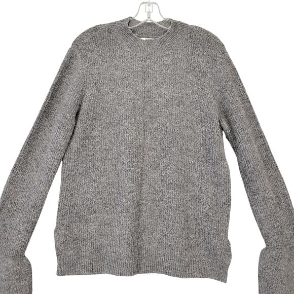 Free Generation Gray Sweater Stretch Preppy Long Bell Sleeves Cozy Womens Size M - Picture 1 of 11